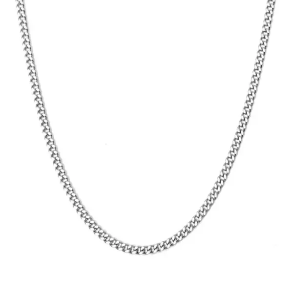 MartOx 3mm Silver Curb Neck Chain For Men - Image 3