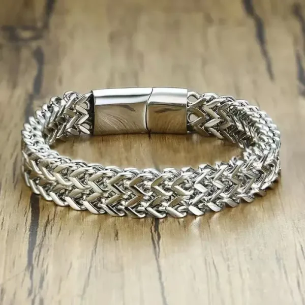 8mm Silver Foxtail Chain Bracelet 00004
