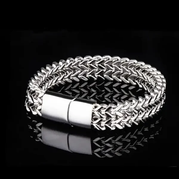 8mm Silver Foxtail Chain Bracelet 00005