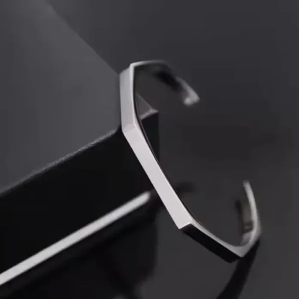 Stainless Steel Hexagon Cuff Bangle 0005