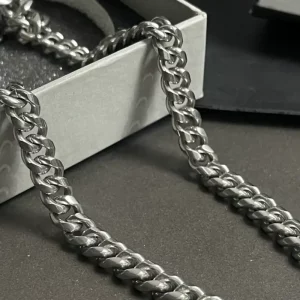 MartOx 8mm Silver Cuban Neck Chain For Men