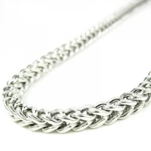 MartOx 4mm Foxtail Neck Chain For Men Silver