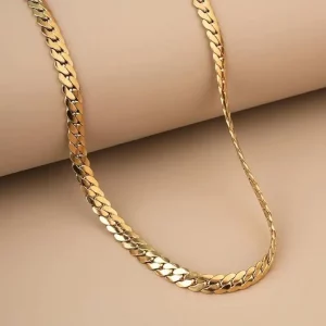 MartOx 5mm Golden Miami Link Neck Chain For Men