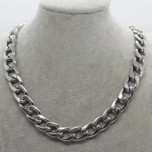 MartOx10mm Cuban Link Stainless Steel Silver Neck Chain