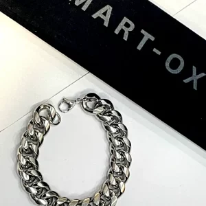 15mm Silver Stainless Steel Curb Link Chain Bracelet For Men