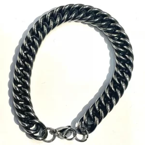 11mm Stainless Silver Double Cuban Chain Bracelet