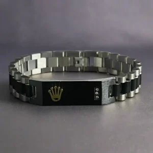 Black & Silver Rolax Crown Jubilee Bracelet for Men