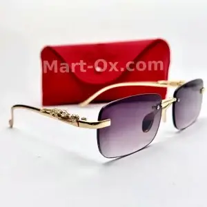 MartOx 3 Piece Purple Lens Golden Temple Rimless rectangular lenses