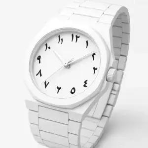 White Arabic Aura Watch with White Dial