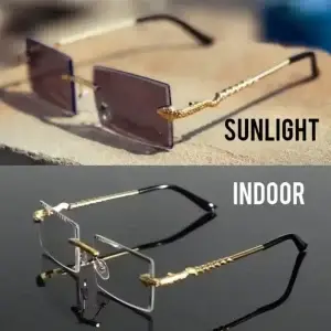 Rimless Cobra Gold Frame UVProtection Glasses