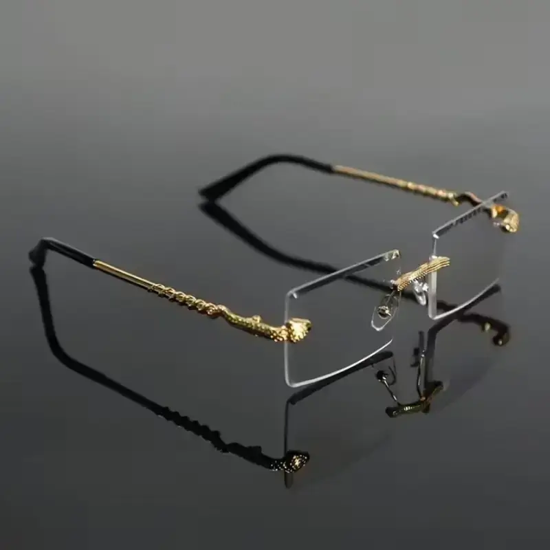 Rimless Cobra Gold Frame UVProtection Glasses - Image 4